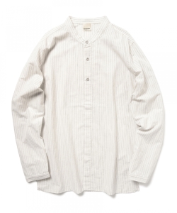 ▲◎BALDWIN / ストライプバンドカラーシャツ"MINGO"