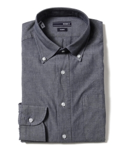 ▲BEAMS F / シャンブレーボタンダウンシャツ(ITALY製)