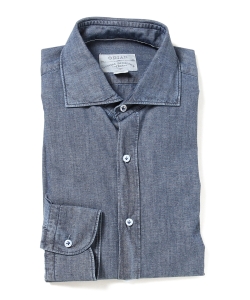 ▲ORIAN / DENIM DIVISION シャンブレーワイドカラーシャツ