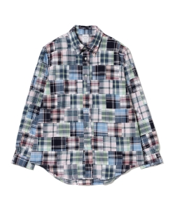 ▲Brooks Brothers / マドラスチェック パッチワーク ボタンダウンシャツ