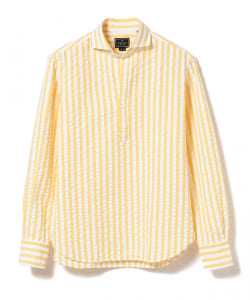 ▲ORIAN / 別注 シアサッカー ストライプ プルオーバーシャツ