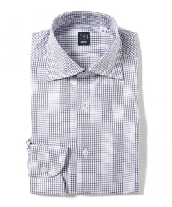 ▲BEAMS F / コットンツイル グラフチェック ワイドカラーシャツ