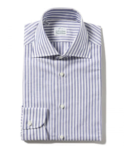 ▲Labolatorio Napoletano / コットンリネン ロンドンストライプ ワイドカラーシャツ