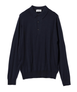▲JOHN SMEDLEY / BRADWELL コットン ロングスリーブ ポロシャツ
