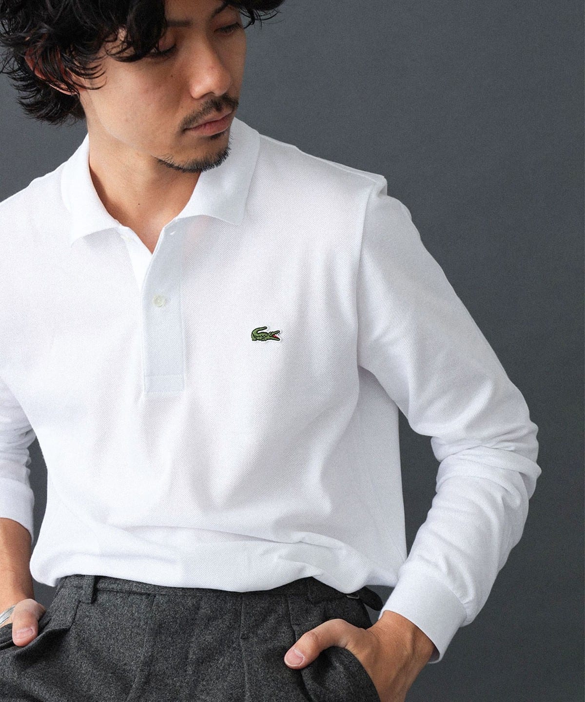 本格派ま！ LACOSTE ロングスリーブ ポロシャツ L1312 ラコステ