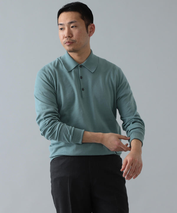 BEAMS F JOHN SMEDLEY / FINCHLEY 30 gauge knit polo shirt (shirt