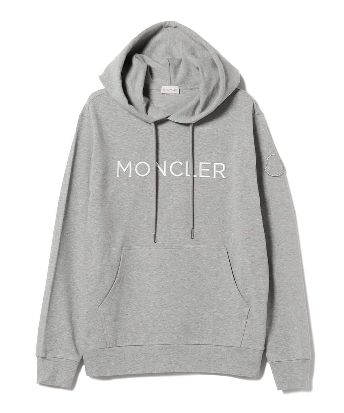 極美品　モンクレール　MONCLER　パーカー　フルジップ　袖ロゴ　Sサイズ　黒MAGLIACA