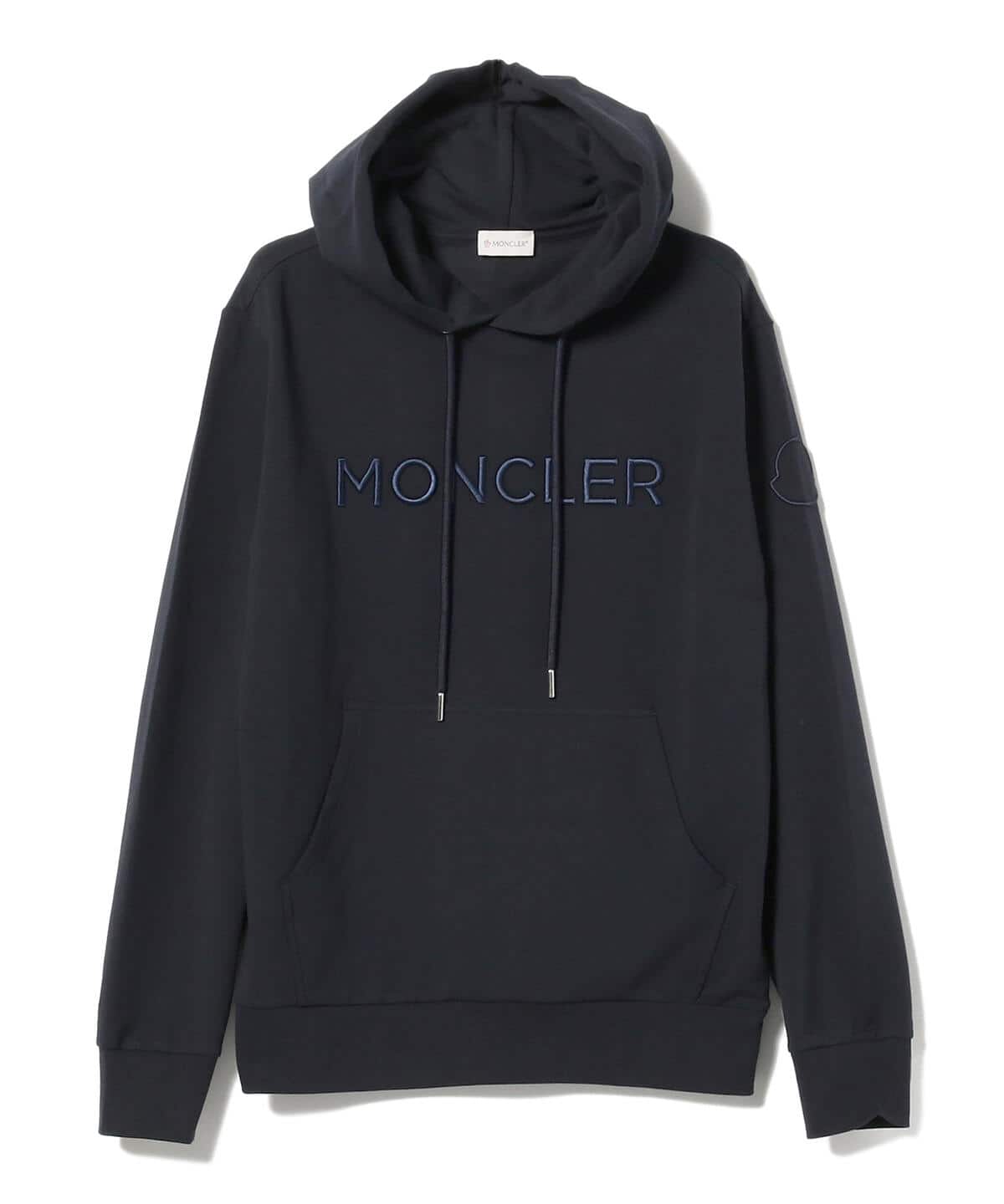 42000円大丈夫ですMONCLER／ブロックロゴフーディ　モンクレールパーカーM