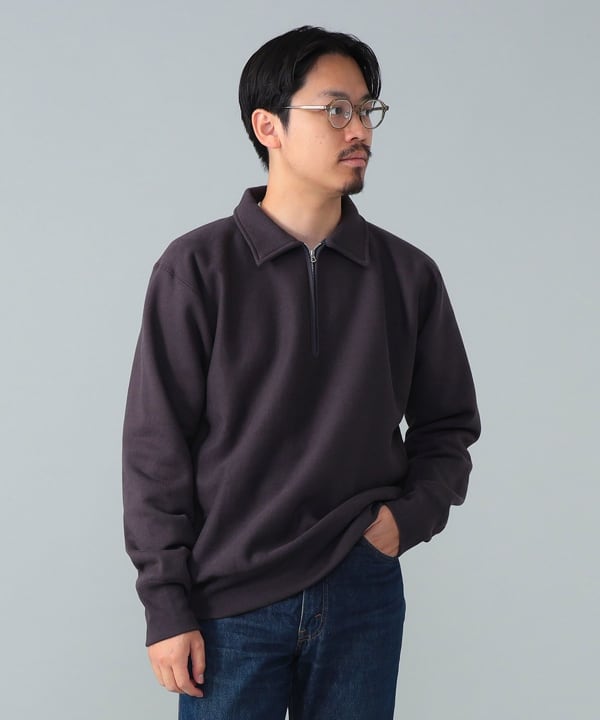 美品 BEAMS GOLF ハーフジップ スウェット ブラック Lサイズ 日本製 楽天市場】ハーフジップ スウェット（ブランドビームス）（メンズ