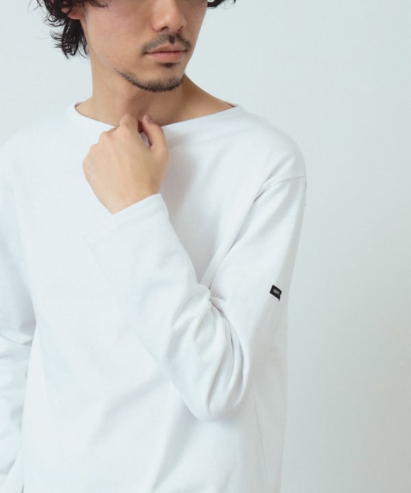 BEAMS F BEAMS SAINT JAMES / OUESSANT solid boat neck T-shirt