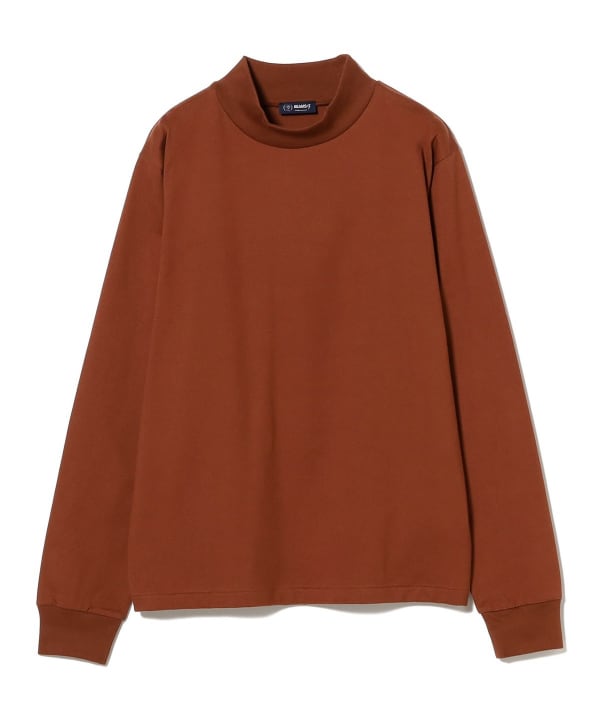 BEAMS F（ビームスF）コットン モックネック ロングスリーブ T