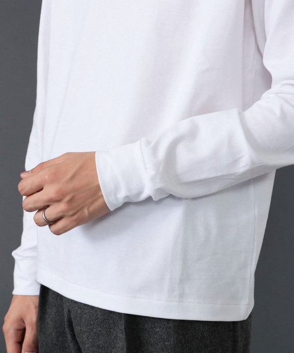 BEAMS F（ビームスF）コットン モックネック ロングスリーブ T