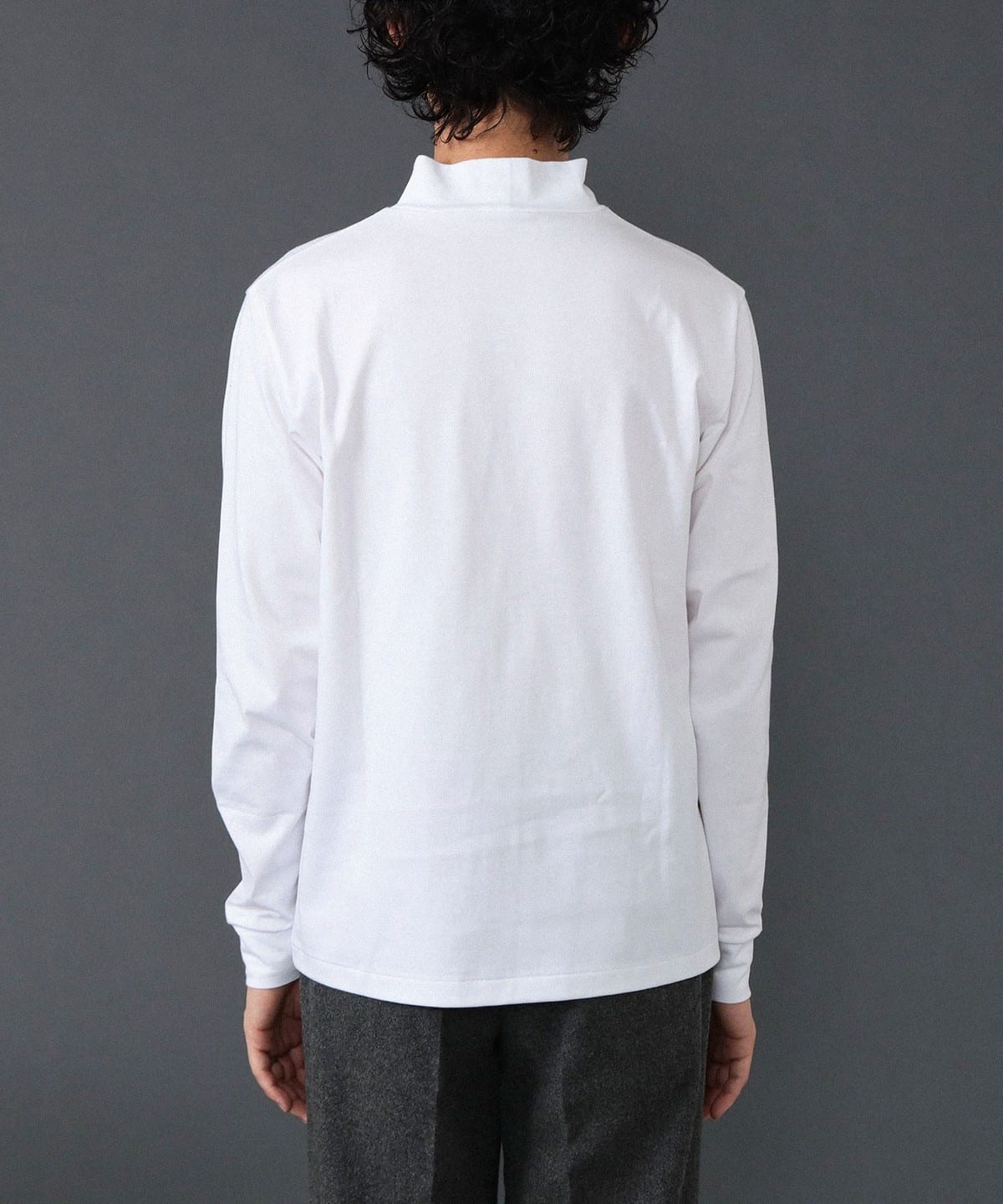 BEAMS F（ビームスF）コットン モックネック ロングスリーブ Tシャツ
