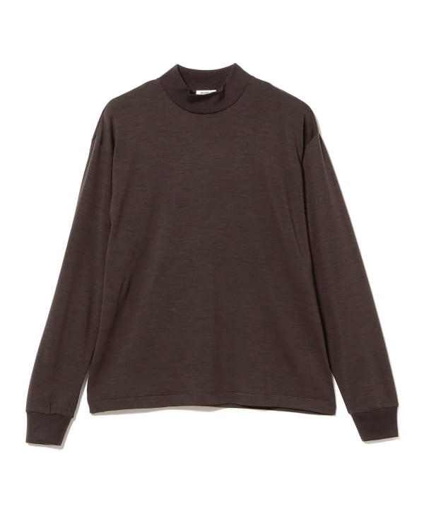 ウール ロングスリーブ モックネック Tシャツ