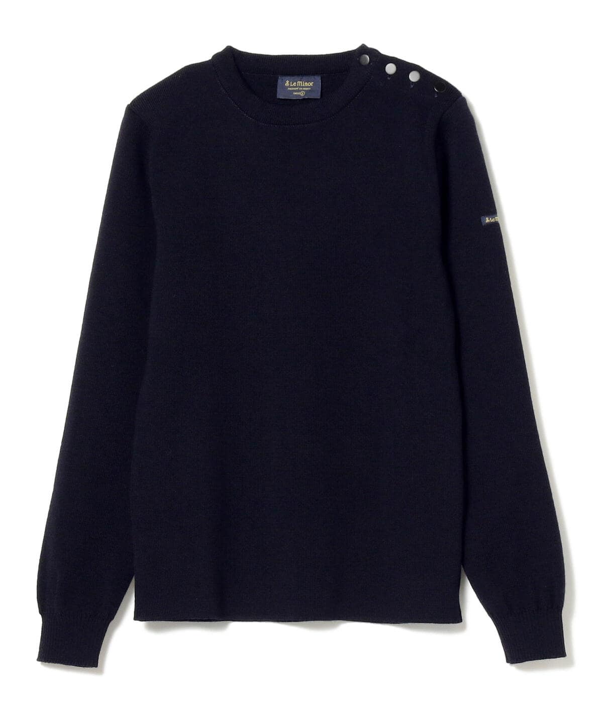 [Outlet] Le minor × BEAMS F / Special order shoulder button crew 