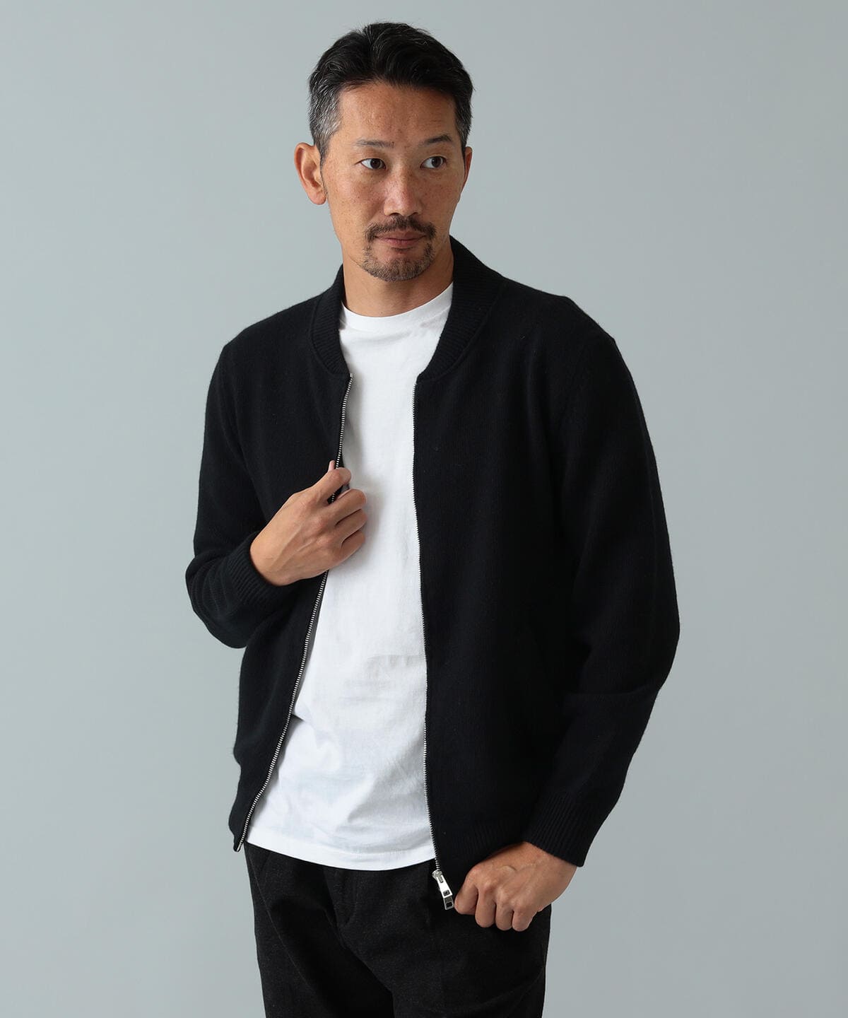 サイズ46 BAFY × BEAMS F別注 ウールジップアップ ニットパーカ