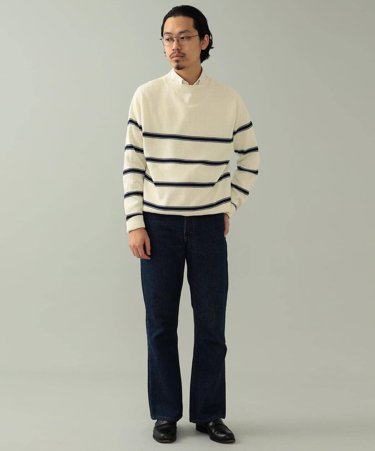 Macalastair ボーダー クルーネック ニット　BEAMS F 38 2 BEAMS F（ビームスF）Macalastair / ボーダー クルーネック