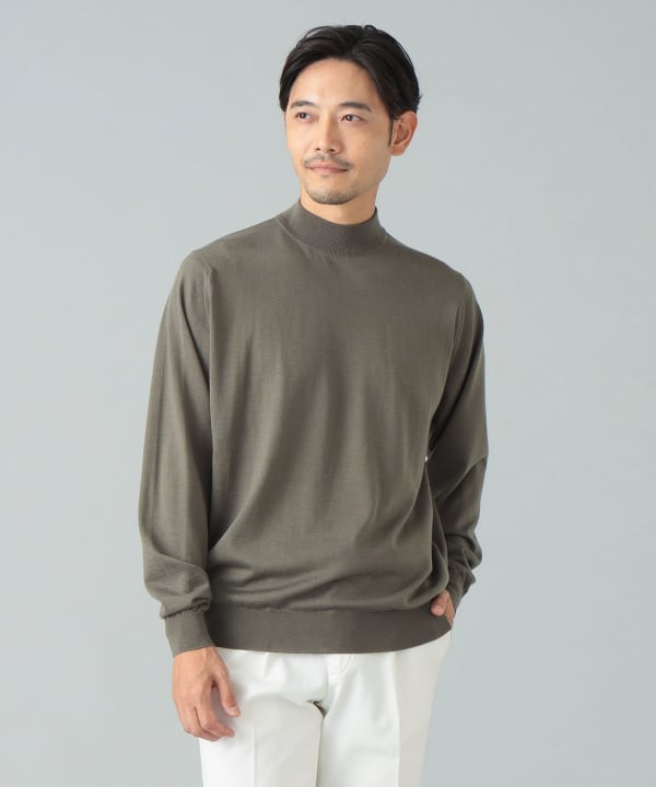 JOHN SMEDLEY for BEAMS F ボトルネックニット 英国製 BEAMS F（ビームスF）JOHN SMEDLEY / KILDAY 30ゲージ モックネック