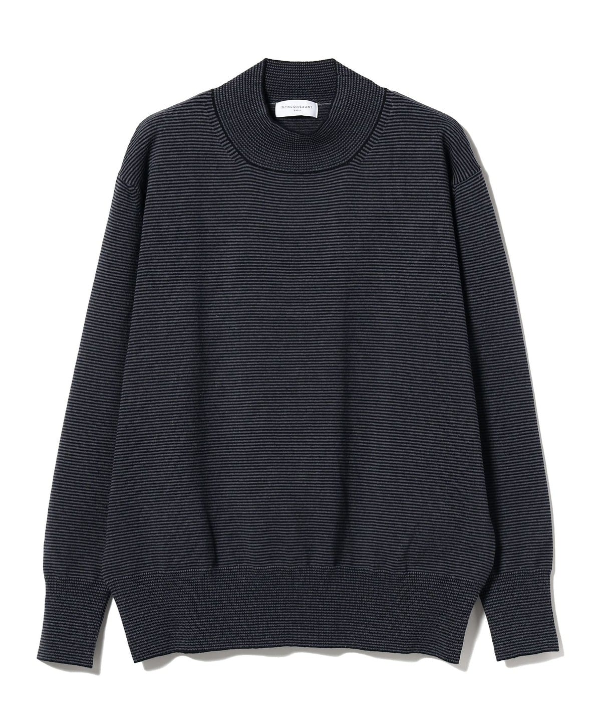 BEAMS F（ビームスF）RENCONTRANT / ボーダー モックネック ニット