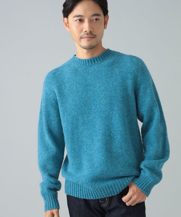 BEAMS F（ビームスF）メランジ シェットランド クルーネックニット