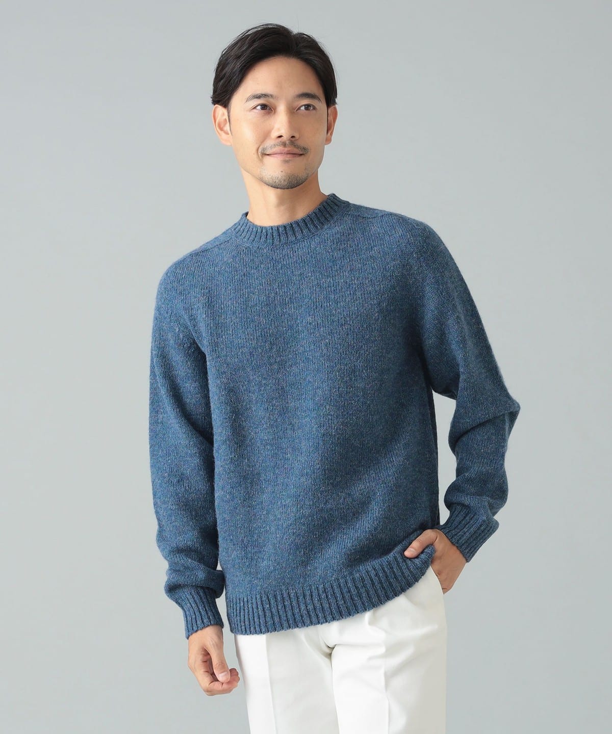 メランジ シェットランド クルーネックニット トップス MEN PACIFIC/763 S メランジ シェットランド クルーネックニット トップス MEN PACIFIC/763 S