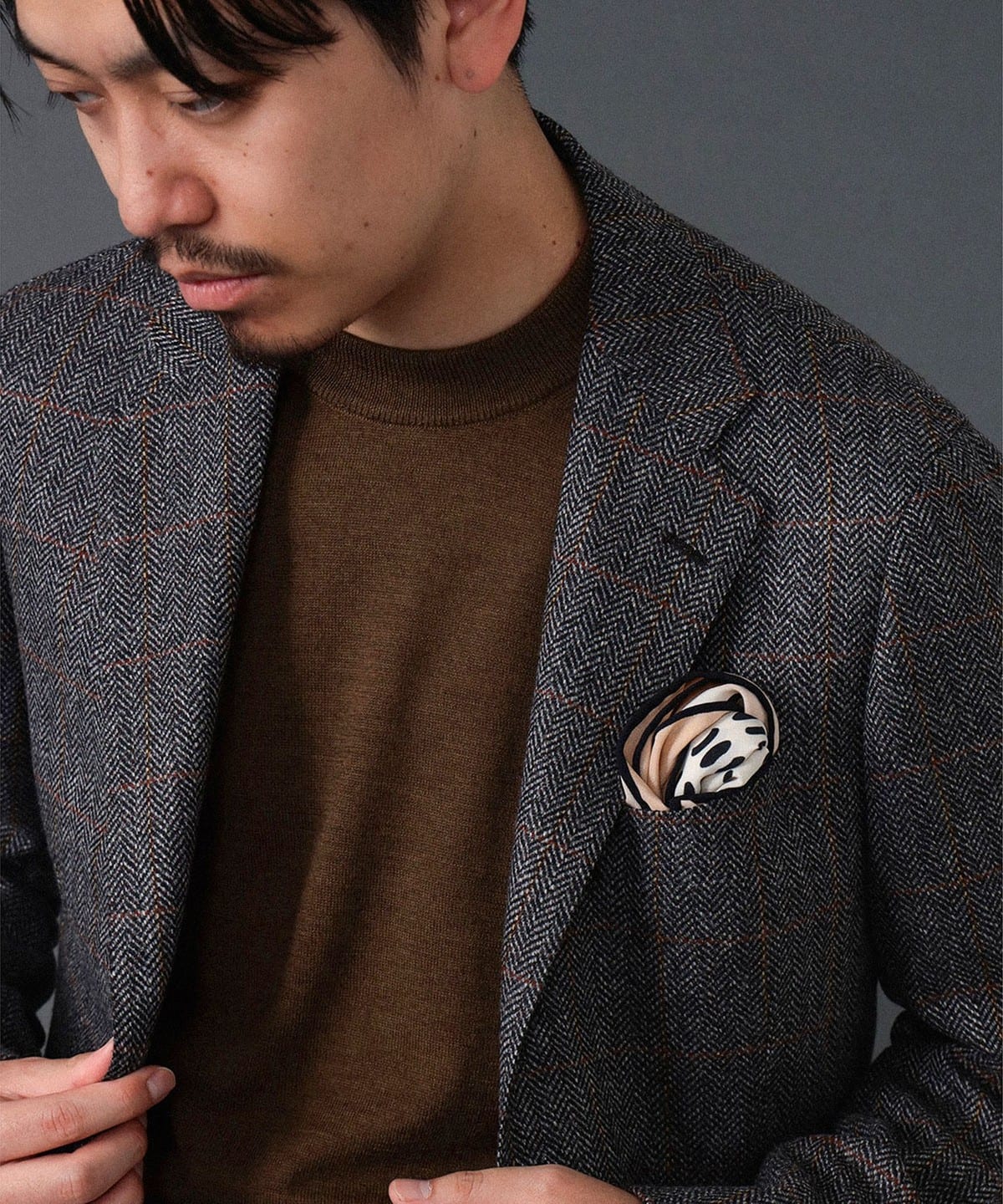 【別注】LORENZONI / 14G ウール ハイネック ニット トップス MEN BROWN/370 50 【別注】LORENZONI / 14G ウール ハイネック ニット トップス MEN BROWN/370 50