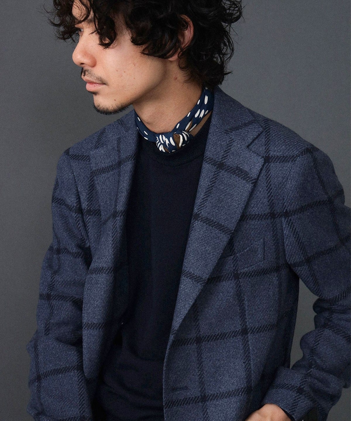 【別注】LORENZONI / 14G ウール ハイネック ニット トップス MEN NAVY/490 48 【別注】LORENZONI / 14G ウール ハイネック ニット トップス MEN NAVY/490 48