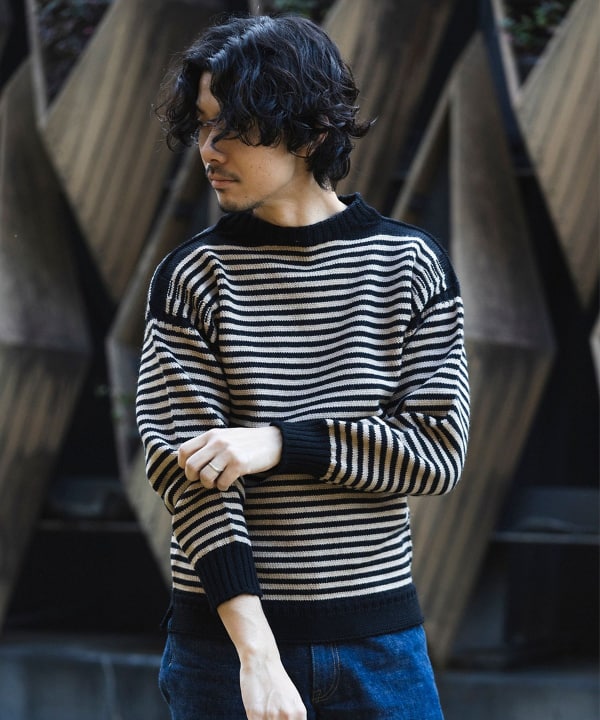 BEAMS F（ビームスF）【別注】GUERNSEY WOOLENS / 1×1 ボーダー