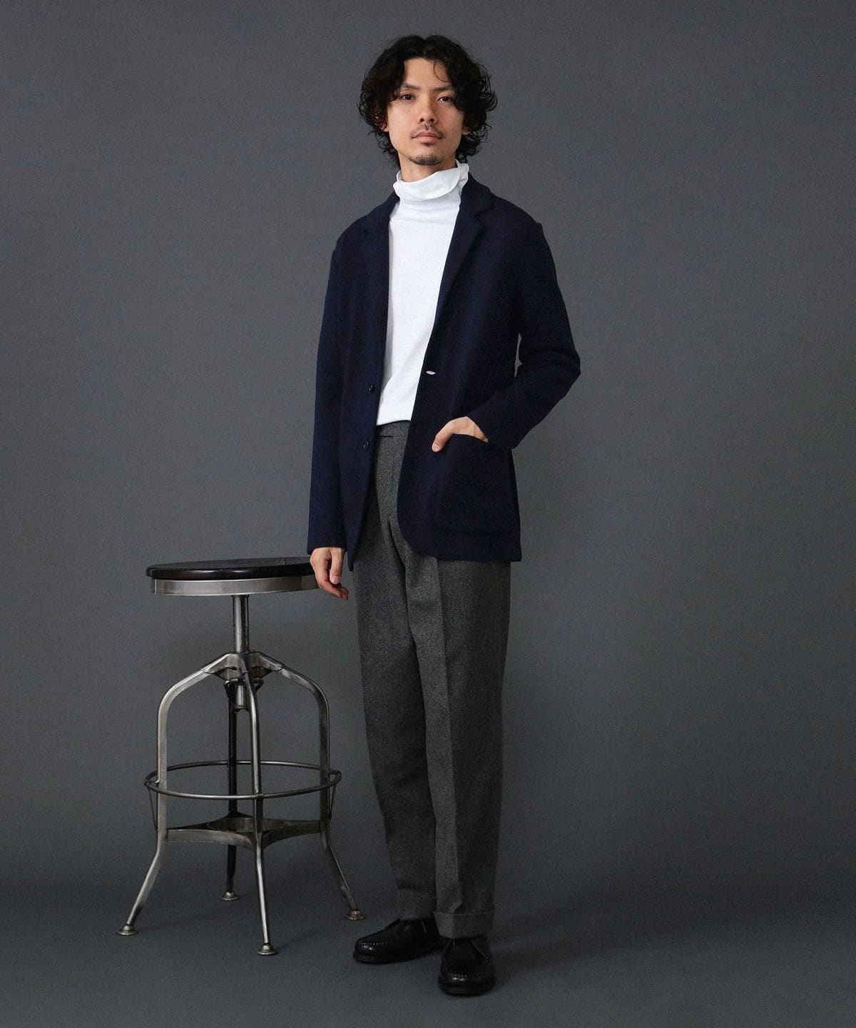 BEAMS F（ビームスF）Finjack / ウールナイロン ニットジャケット