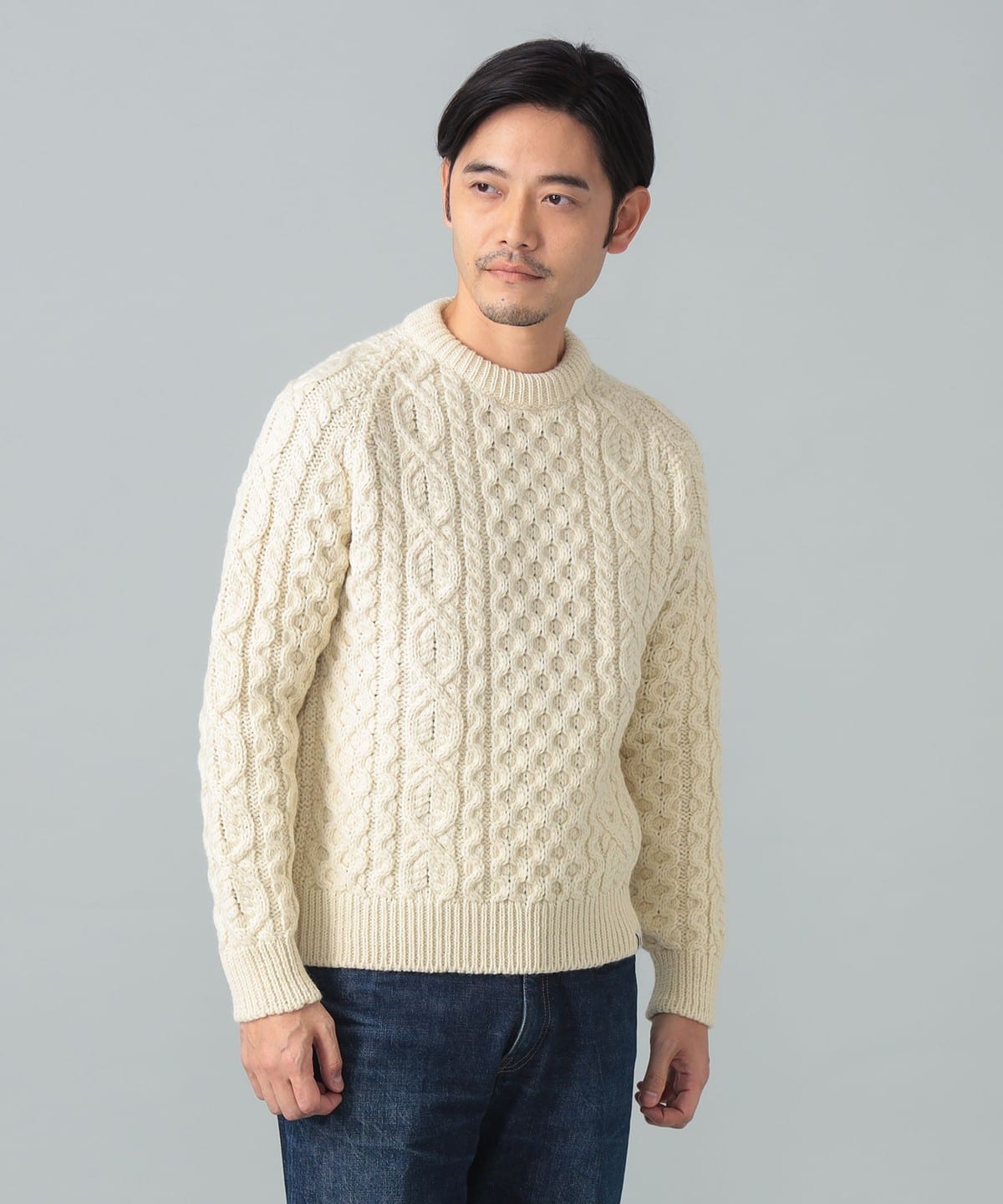 BEAMS F（ビームスF）PEREGRINE / アランケーブル クルーネックニット