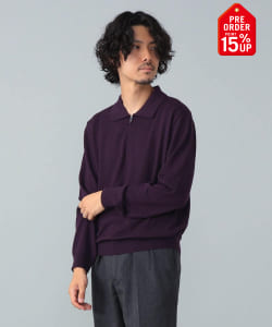 【+15%ポイントUP】【別注】LORENZONI / ハーフジップ ウール ニットポロ