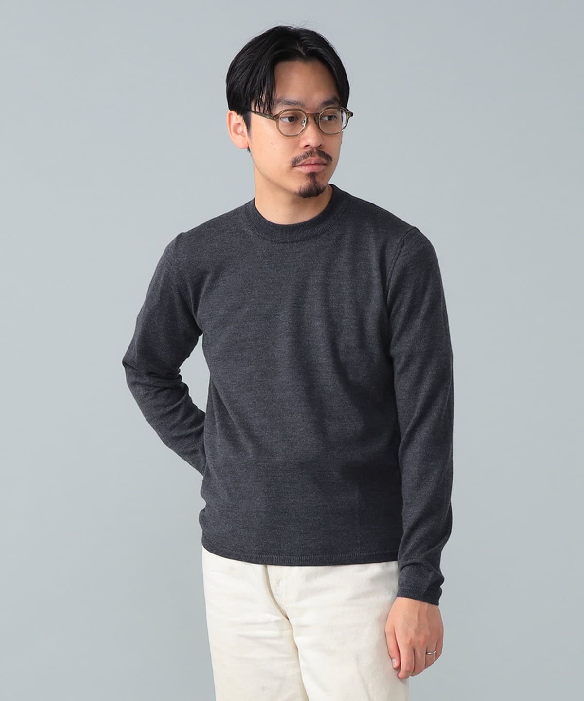 【別注】LORENZONI / ウール ハイネック ニット トップス MEN GREY/260 48 【別注】LORENZONI / ウール ハイネック ニット トップス MEN GREY/260 48