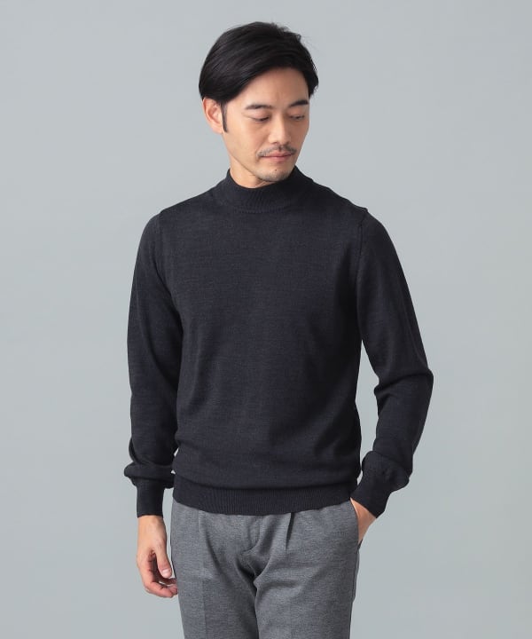 BEAMS F（ビームスF）【別注】MORGANO / 21ゲージ モックネック ニット