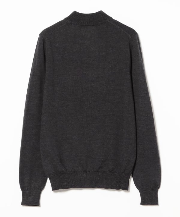 【美品】ビームスF イタリア製 21G モックネックニット チャコール 48 美品】ビームスF イタリア製 21G モックネックニット チャコール