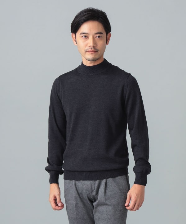 BEAMS F（ビームスF）【別注】MORGANO / 21ゲージ モックネック ニット