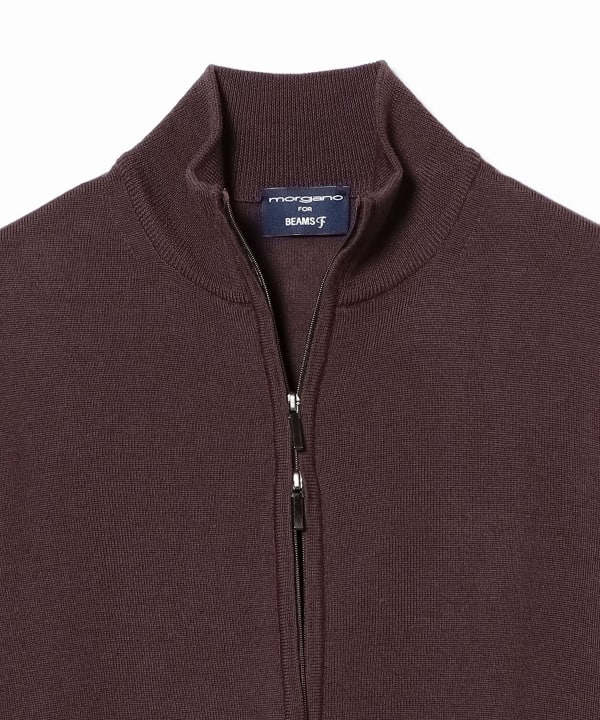 BEAMS F（ビームスF）MORGANO / 21ゲージ ジップアップ ニット