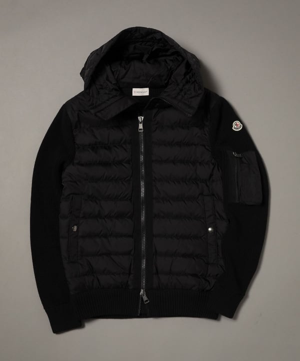 値下】MONCLER モンクレ ナイロン×ニット パーカー ブラック季節感秋冬