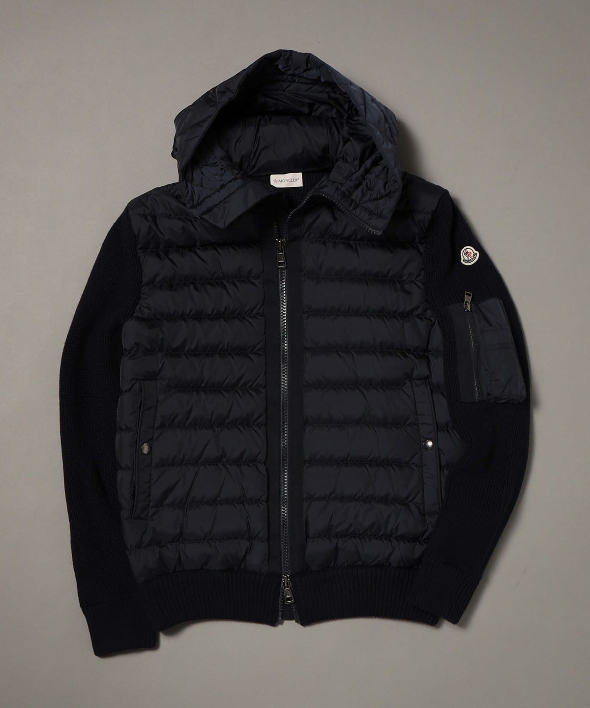 訳あり moncler パーカー ブラック ナイロン Lサイズ