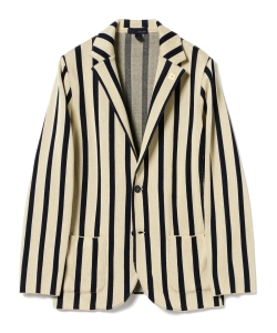 ▲LARDINI / ワイドストライプ ミラノリブニット 2ボタンジャケット
