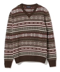 ▲MORGANO / 別注 フェアアイル Vネックニット