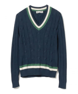 ▲RAffa MOLINA / 別注 コットン チルデン Vネック ニット