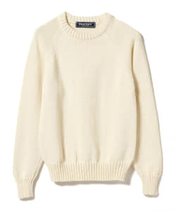 ▲GUERNSEY WOOLLENS / 別注 コットン クルーネックニット
