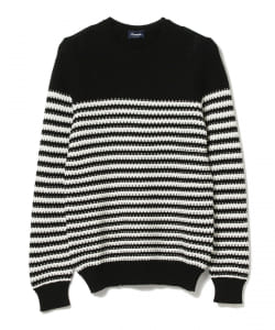 ▲DRUMOHR / 5ゲージ ボーダー クルーネックニット