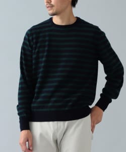 DRUMOHR × BEAMS F / 別注 ボーダー クルーネックニット