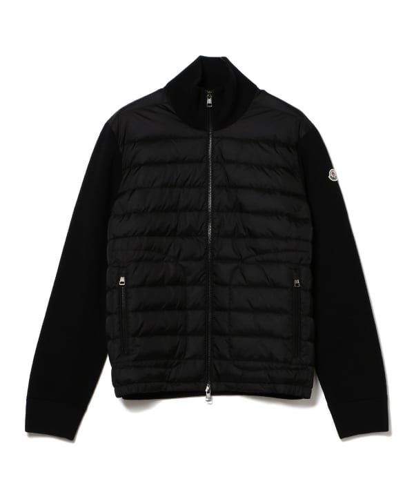 BEAMS F（ビームスF）MONCLER / ニット×ナイロン ダウンカーディガン ...