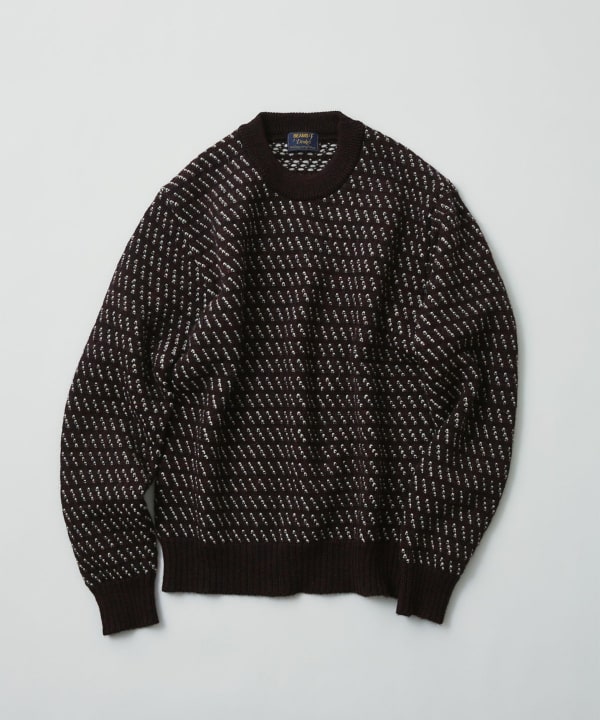 【別注】Drake’s × BEAMS F / ウール バーズアイ ノルディック ニット