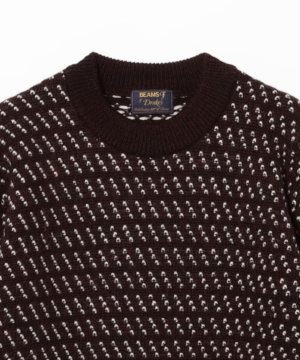【別注】Drake’s × BEAMS F / ウール バーズアイ ノルディック ニット