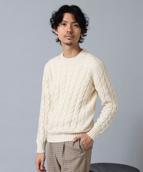 BEAMS F（ビームスF）DRUMOHR / コットン ケーブル クルーネック