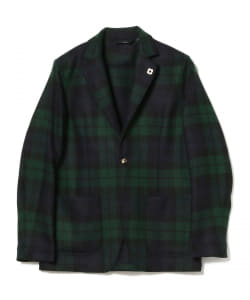 ■▲LARDINI × BEAMS F / 別注 AMAJ ブラックウォッチ シャツジャケット