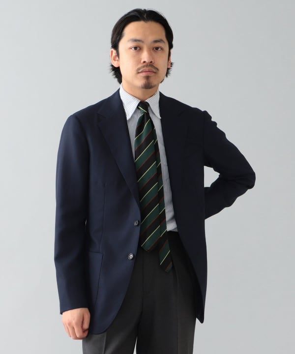 Beams F ネイビー ホップサック テーラードジャケット-eastgate.mk